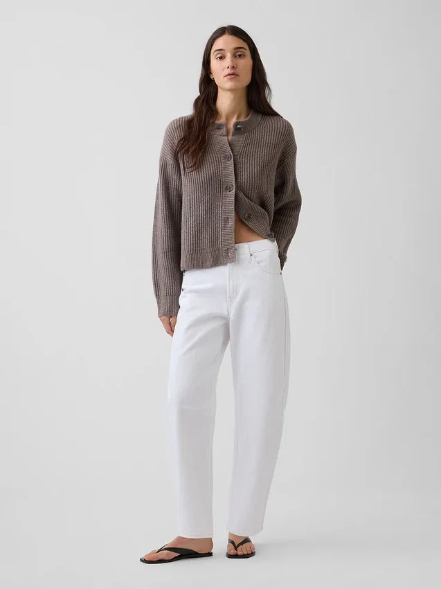 CashSoft Oversize-Strickjacke im Shaker-Stitch-Look