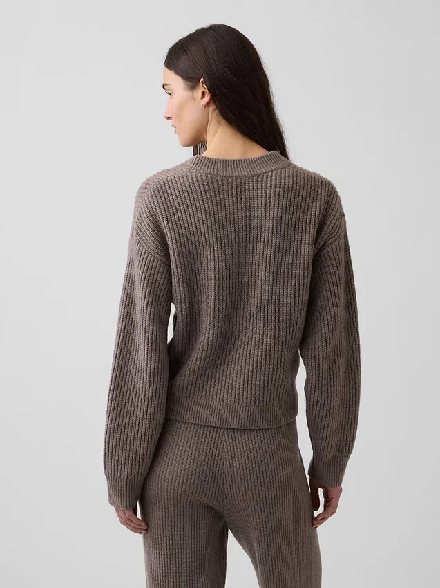CashSoft Oversize-Strickjacke im Shaker-Stitch-Look
