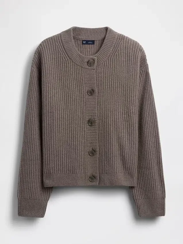 CashSoft Oversize-Strickjacke im Shaker-Stitch-Look