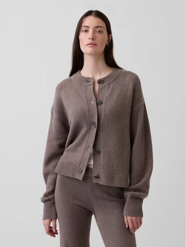 CashSoft Oversize-Strickjacke mit grobem Strickmuster