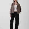 CashSoft Oversize-Strickjacke mit grobem Strickmuster