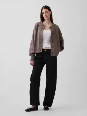 CashSoft Oversize-Strickjacke mit grobem Strickmuster