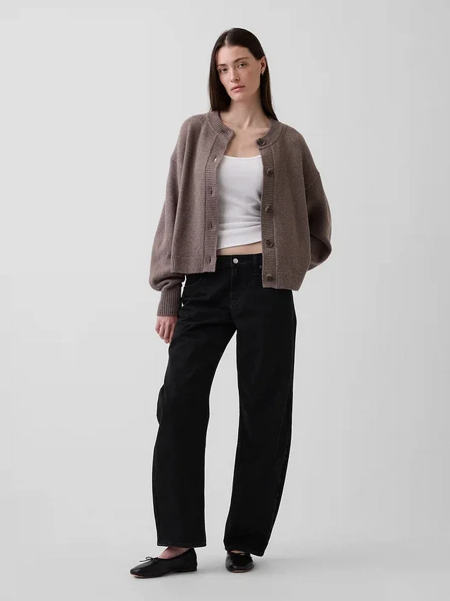 CashSoft Oversize-Strickjacke mit grobem Strickmuster