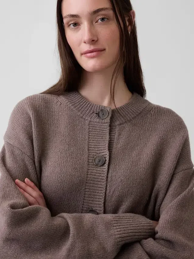 CashSoft Oversize-Strickjacke mit grobem Strickmuster