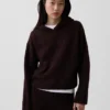 CashSoft Oversized-Hoodie mit Shaker-Stitch-Muster