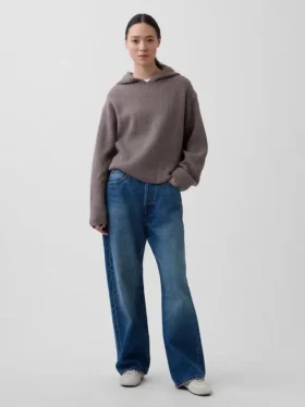 CashSoft Oversized-Hoodie mit Shaker-Stitch-Muster