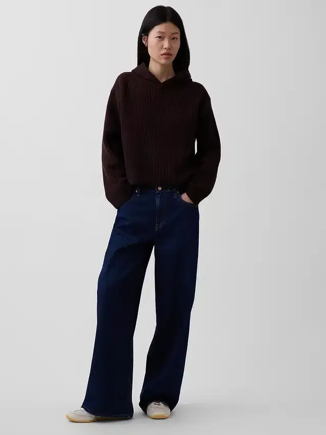 CashSoft Oversized-Hoodie mit Shaker-Stitch-Muster