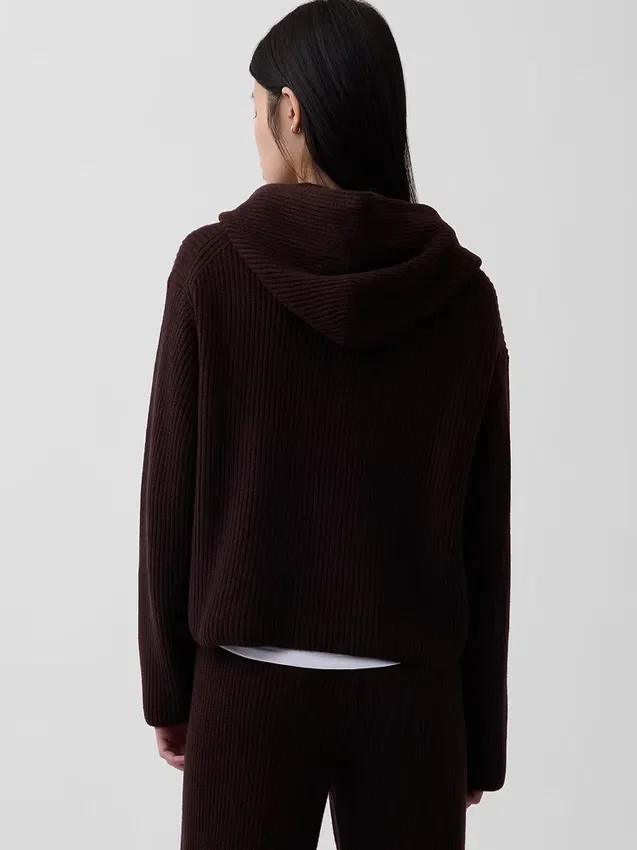 CashSoft Oversized-Hoodie mit Shaker-Stitch-Muster