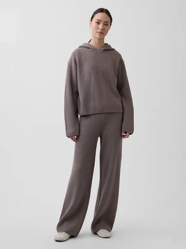 CashSoft Oversized-Hoodie mit Shaker-Stitch-Muster