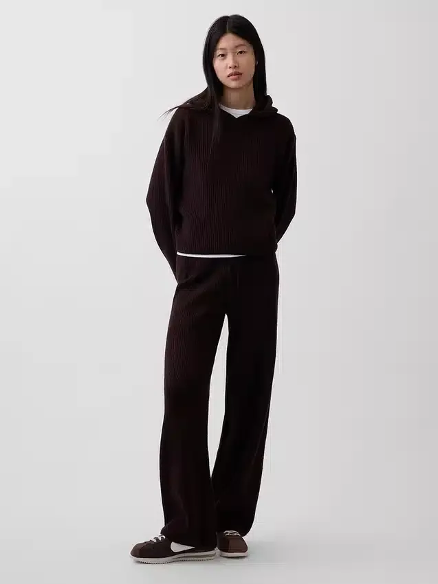 CashSoft Oversized-Hoodie mit Shaker-Stitch-Muster