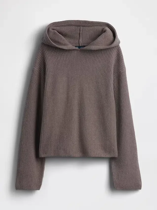CashSoft Oversized-Hoodie mit Shaker-Stitch-Muster
