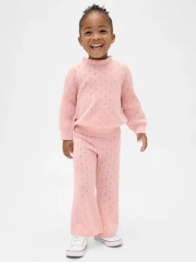 CashSoft-Pointelle-Hose mit ausgestelltem Bein für Baby & Kleinkind