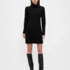CashSoft Pointelle-Rollkragen-Pullover-Kleid