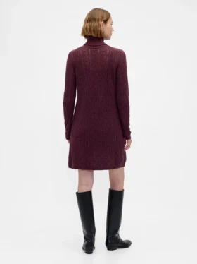 CashSoft Pointelle-Rollkragen-Pullover-Kleid