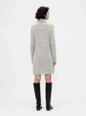 CashSoft Pointelle-Rollkragen-Pullover-Kleid