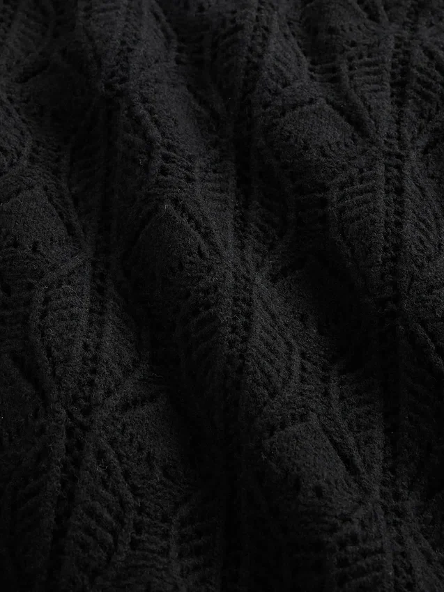 CashSoft Pointelle-Rollkragen-Pullover-Kleid