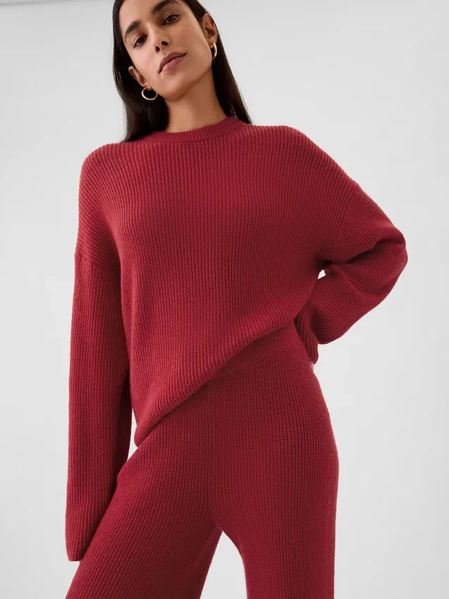 CashSoft-Pullover-Hose mit Shaker-Stitch-Muster
