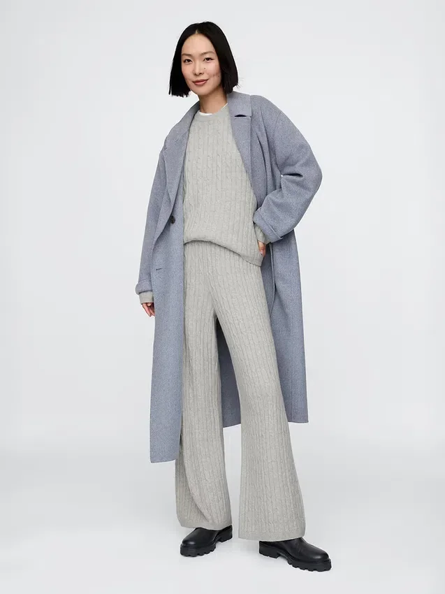CashSoft-Pullover-Hose mit Zopfmuster
