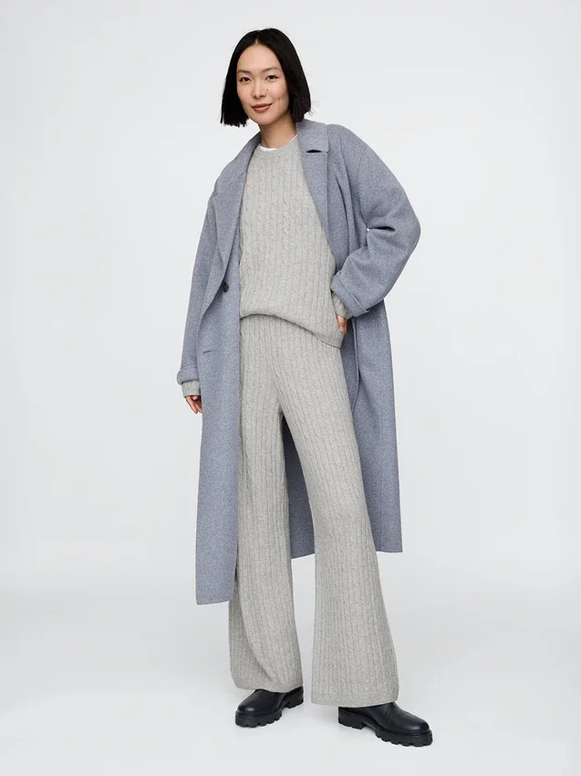 CashSoft-Pullover-Hose mit Zopfmuster