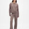 CashSoft-Pullover-Hose mit Zopfmuster