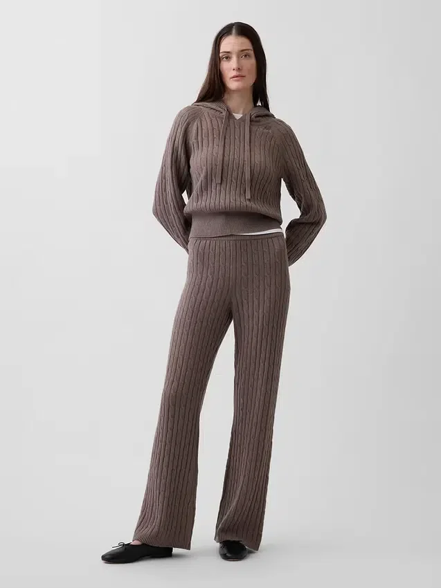 CashSoft-Pullover-Hose mit Zopfmuster