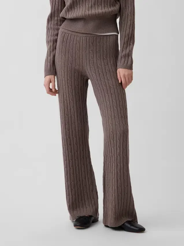 CashSoft-Pullover-Hose mit Zopfmuster
