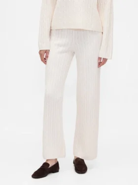 CashSoft-Pullover-Hose mit Zopfmuster