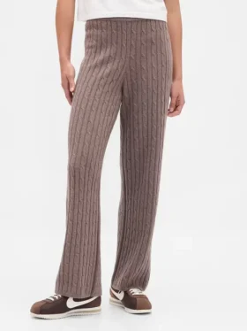 CashSoft-Pullover-Hose mit Zopfmuster