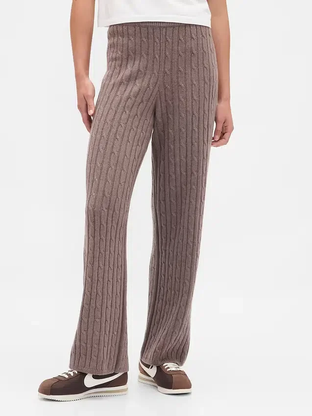 CashSoft-Pullover-Hose mit Zopfmuster