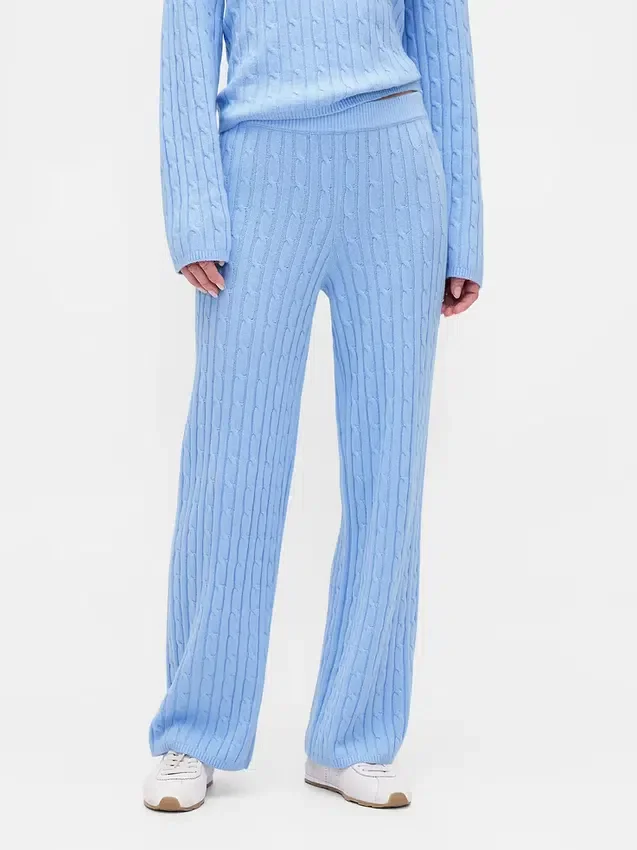 CashSoft-Pullover-Hose mit Zopfmuster