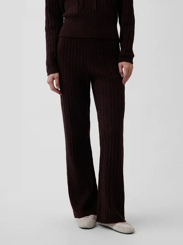 CashSoft-Pullover-Hose mit Zopfmuster