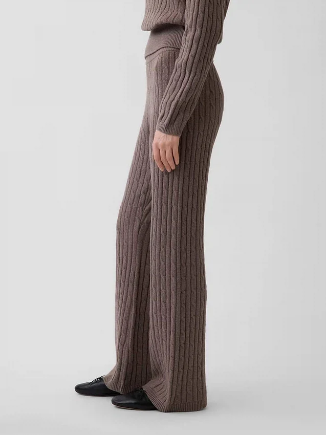 CashSoft-Pullover-Hose mit Zopfmuster