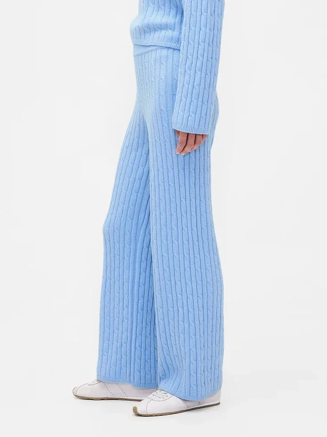 CashSoft-Pullover-Hose mit Zopfmuster