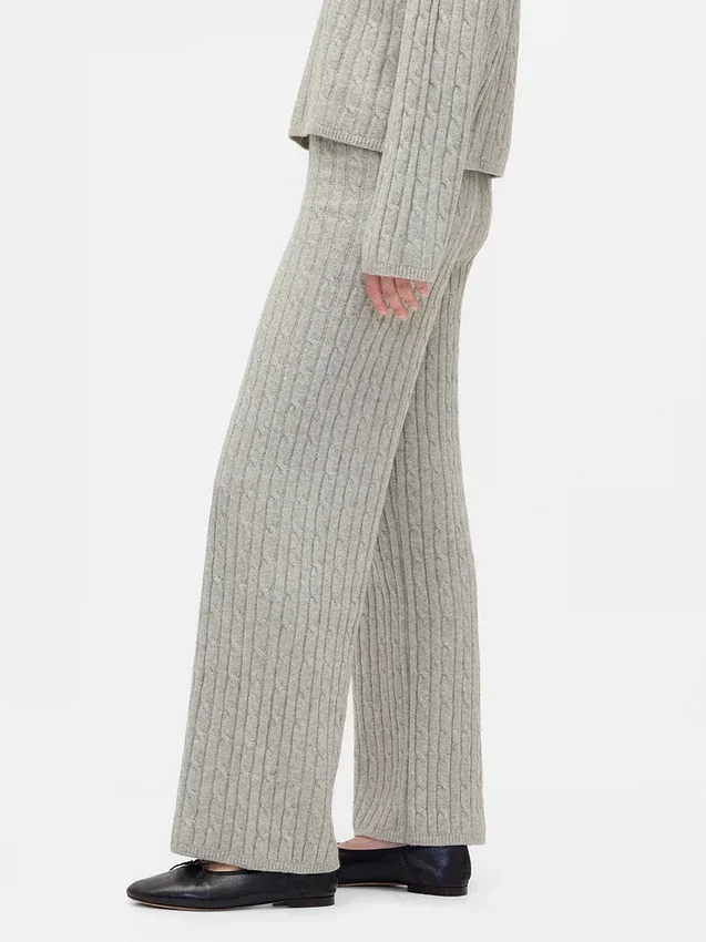 CashSoft-Pullover-Hose mit Zopfmuster