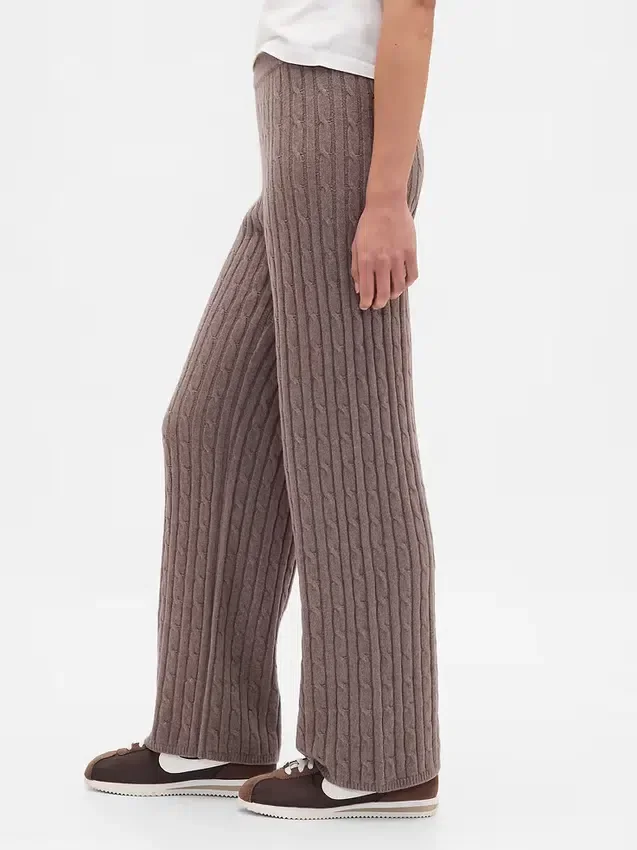 CashSoft-Pullover-Hose mit Zopfmuster