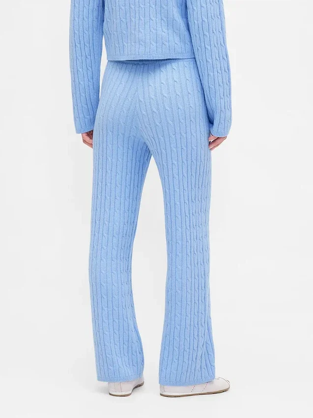 CashSoft-Pullover-Hose mit Zopfmuster