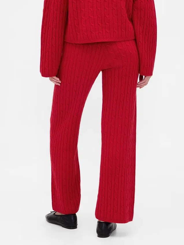 CashSoft-Pullover-Hose mit Zopfmuster