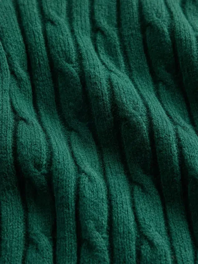 CashSoft-Pullover-Hose mit Zopfmuster