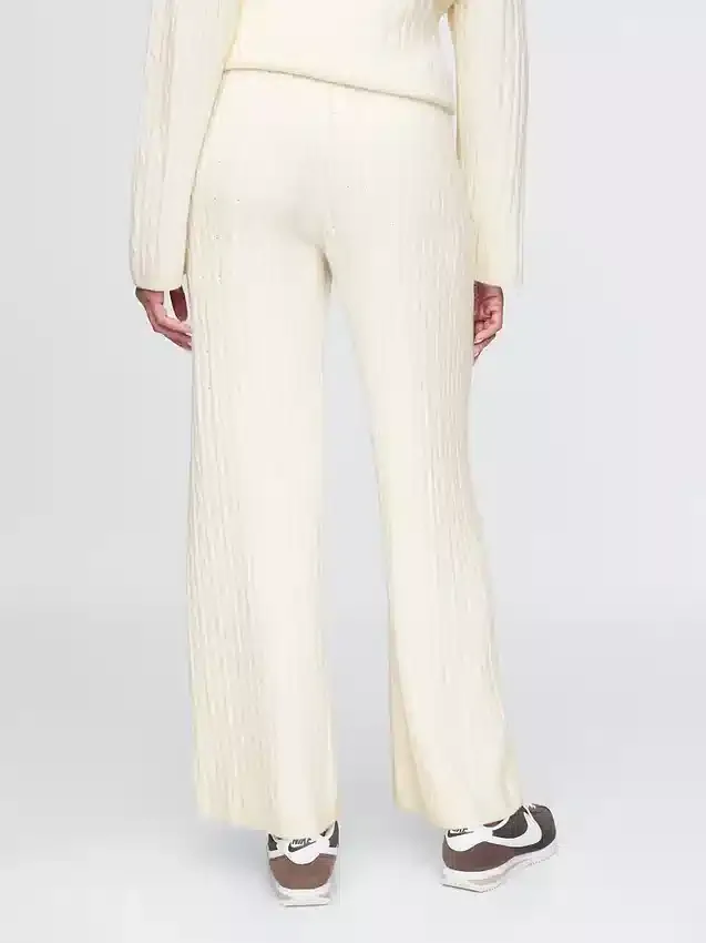 CashSoft-Pullover-Hose mit Zopfmuster