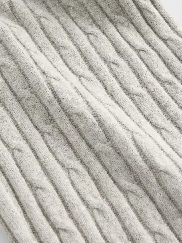 CashSoft-Pullover-Hose mit Zopfmuster