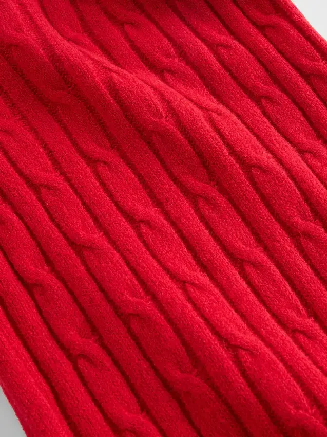 CashSoft-Pullover-Hose mit Zopfmuster