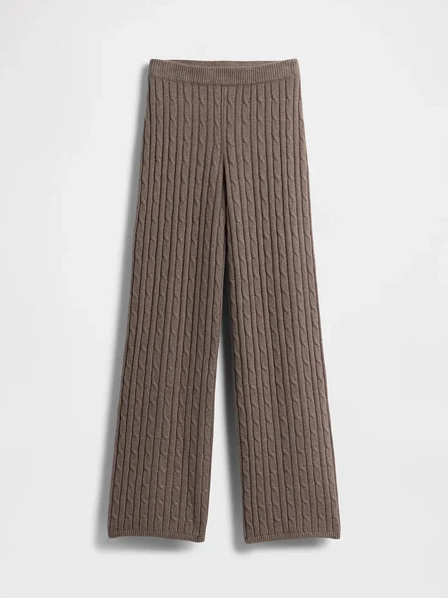 CashSoft-Pullover-Hose mit Zopfmuster
