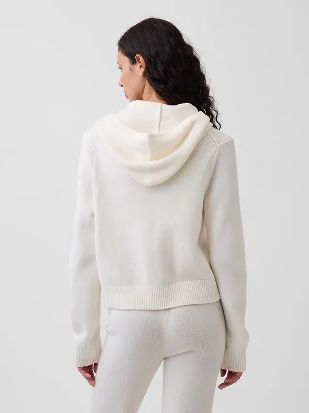 CashSoft-Pullover – Kurzer Kapuzenpullover mit Reißverschluss