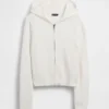 CashSoft-Pullover – Kurzer Kapuzenpullover mit Reißverschluss