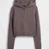 CashSoft-Pullover – Kurzer Kapuzenpullover mit Reißverschluss