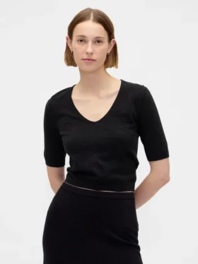 CashSoft-Pullover mit Ellbogenärmeln und verkürzter Passform