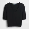 CashSoft-Pullover mit Ellbogenärmeln und verkürzter Passform