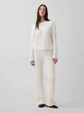 CashSoft-Pullover mit lockerem Zopfmuster als Hose