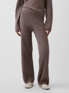 CashSoft-Pullover mit lockerem Zopfmuster als Hose
