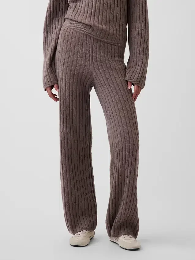 CashSoft-Pullover mit lockerem Zopfmuster als Hose